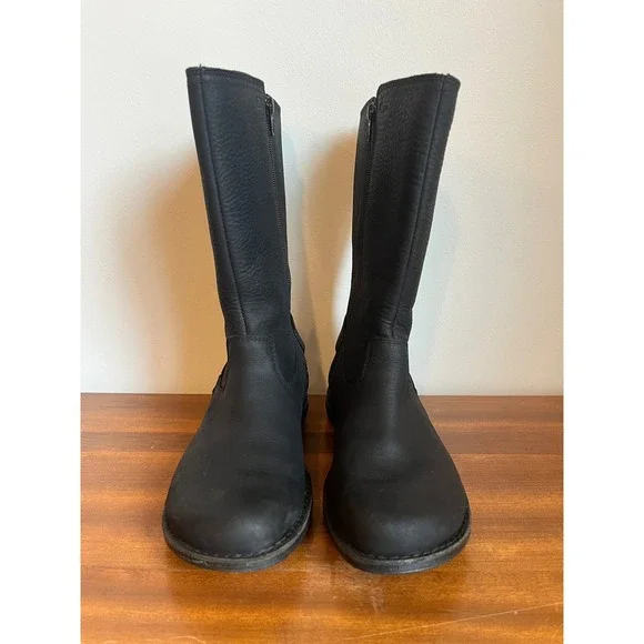 Merrell Andover Peak Black Leather Zip Buckle Tall Boots J17602 W's Size 7.5 - Picture 3 of 7